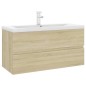 vidaXL Waschbeckenunterschrank Einbaubecken Sonoma-Eiche Holzwerkstoff vidaXL Waschbeckenunterschrank Einbaubecken Sonoma-Eiche Holzwerkstoff