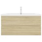vidaXL Waschbeckenunterschrank Einbaubecken Sonoma-Eiche Holzwerkstoff vidaXL Waschbeckenunterschrank Einbaubecken Sonoma-Eiche Holzwerkstoff