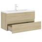 vidaXL Waschbeckenunterschrank Einbaubecken Sonoma-Eiche Holzwerkstoff vidaXL Waschbeckenunterschrank Einbaubecken Sonoma-Eiche Holzwerkstoff