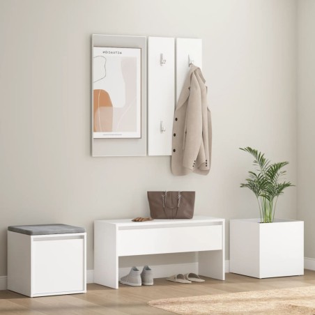 vidaXL Flurmöbel-Set Weiß Holzwerkstoff