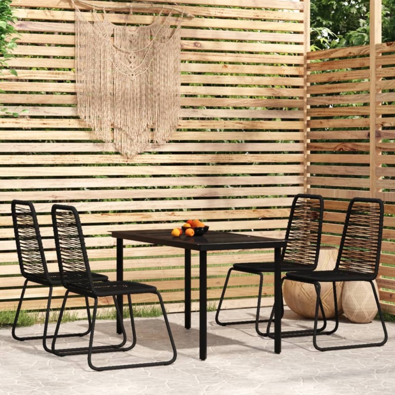 vidaXL 5-tlg. Garten-Essgruppe Schwarz vidaXL 5-tlg. Garten-Essgruppe Schwarz