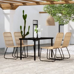 vidaXL 5-tlg. Garten-Essgruppe Eichen-Optik