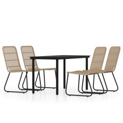 vidaXL 5-tlg. Garten-Essgruppe Eichen-Optik