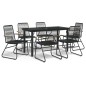 vidaXL 7-tlg. Garten-Essgruppe Schwarz PVC-Rattan vidaXL 7-tlg. Garten-Essgruppe Schwarz PVC-Rattan
