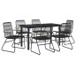 vidaXL 7-tlg. Garten-Essgruppe Schwarz PVC-Rattan vidaXL 7-tlg. Garten-Essgruppe Schwarz PVC-Rattan