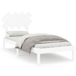 vidaXL Massivholzbett Weiß 90x190 cm