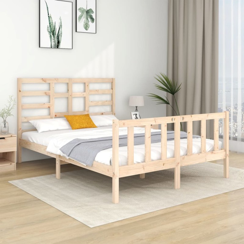vidaXL Massivholzbett 135x190 cm vidaXL Massivholzbett 135x190 cm