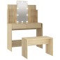 vidaXL Schminktisch-Set mit LED Sonoma-Eiche Holzwerkstoff vidaXL Schminktisch-Set mit LED Sonoma-Eiche Holzwerkstoff