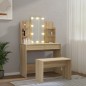 vidaXL Schminktisch-Set mit LED Sonoma-Eiche Holzwerkstoff vidaXL Schminktisch-Set mit LED Sonoma-Eiche Holzwerkstoff