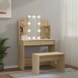vidaXL Schminktisch-Set mit LED Sonoma-Eiche Holzwerkstoff vidaXL Schminktisch-Set mit LED Sonoma-Eiche Holzwerkstoff
