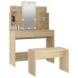 vidaXL Schminktisch-Set mit LED Sonoma-Eiche Holzwerkstoff vidaXL Schminktisch-Set mit LED Sonoma-Eiche Holzwerkstoff