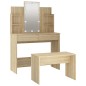 vidaXL Schminktisch-Set mit LED Sonoma-Eiche Holzwerkstoff vidaXL Schminktisch-Set mit LED Sonoma-Eiche Holzwerkstoff