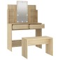 vidaXL Schminktisch-Set mit LED Sonoma-Eiche Holzwerkstoff vidaXL Schminktisch-Set mit LED Sonoma-Eiche Holzwerkstoff