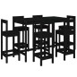 vidaXL 7-tlg. Gartenbar-Set Schwarz Massivholz Kiefer vidaXL 7-tlg. Gartenbar-Set Schwarz Massivholz Kiefer