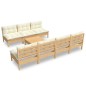vidaXL 8-tlg. Garten-Lounge-Set mit Creme Kissen Kiefernholz vidaXL 8-tlg. Garten-Lounge-Set mit Creme Kissen Kiefernholz