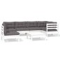 vidaXL 7-tlg. Garten-Lounge-Set mit Kissen Weiß Kiefernholz vidaXL 7-tlg. Garten-Lounge-Set mit Kissen Weiß Kiefernholz