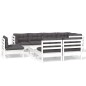vidaXL 9-tlg. Garten-Lounge-Set mit Kissen Weiß Kiefer Massivholz vidaXL 9-tlg. Garten-Lounge-Set mit Kissen Weiß Kiefer Massivholz