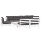 vidaXL 9-tlg. Garten-Lounge-Set mit Kissen Weiß Kiefer Massivholz vidaXL 9-tlg. Garten-Lounge-Set mit Kissen Weiß Kiefer Massivholz