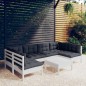 vidaXL 7-tlg. Garten-Lounge-Set mit Kissen Weiß Kiefer Massivholz vidaXL 7-tlg. Garten-Lounge-Set mit Kissen Weiß Kiefer Massivholz