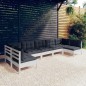 vidaXL 7-tlg. Garten-Lounge-Set mit Kissen Weiß Kiefer Massivholz vidaXL 7-tlg. Garten-Lounge-Set mit Kissen Weiß Kiefer Massivholz