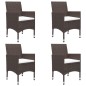 5-tlg. Garten-Essgruppe Braun Poly Rattan und Glas 5-tlg. Garten-Essgruppe Braun Poly Rattan und Glas