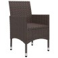 5-tlg. Garten-Essgruppe Braun Poly Rattan und Glas 5-tlg. Garten-Essgruppe Braun Poly Rattan und Glas