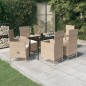 vidaXL 7-tlg. Garten-Essgruppe mit Kissen Beige vidaXL 7-tlg. Garten-Essgruppe mit Kissen Beige