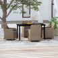 vidaXL 5-tlg. Garten-Essgruppe mit Kissen Braun vidaXL 5-tlg. Garten-Essgruppe mit Kissen Braun