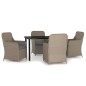 vidaXL 5-tlg. Garten-Essgruppe mit Kissen Braun vidaXL 5-tlg. Garten-Essgruppe mit Kissen Braun