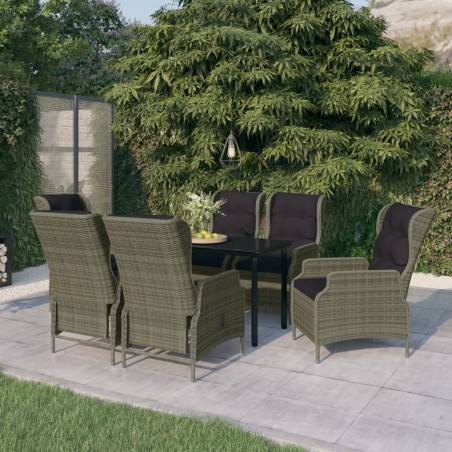 vidaXL 7-tlg. Garten-Essgruppe Braun