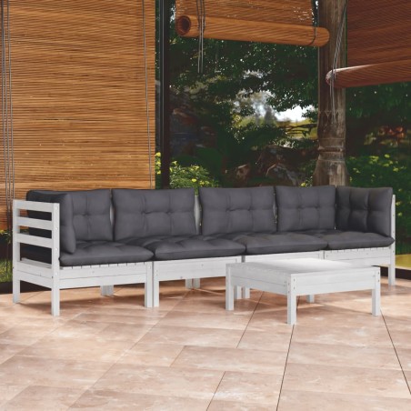 vidaXL 5-tlg. Garten-Lounge-Set mit Kissen Kiefer Massivholz