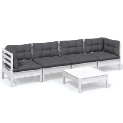 vidaXL 5-tlg. Garten-Lounge-Set mit Kissen Kiefer Massivholz