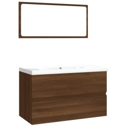 vidaXL Badmöbel-Set Braun Eichen-Optik Holzwerkstoff
