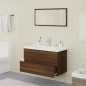 vidaXL Badmöbel-Set Braun Eichen-Optik Holzwerkstoff vidaXL Badmöbel-Set Braun Eichen-Optik Holzwerkstoff