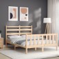 vidaXL Massivholzbett mit Kopfteil 140x200 cm vidaXL Massivholzbett mit Kopfteil 140x200 cm