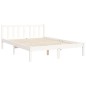 vidaXL Massivholzbett mit Kopfteil Weiß 140x190 cm vidaXL Massivholzbett mit Kopfteil Weiß 140x190 cm
