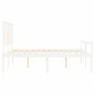 vidaXL Seniorenbett mit Kopfteil Weiß Kingsize Massivholz vidaXL Seniorenbett mit Kopfteil Weiß Kingsize Massivholz