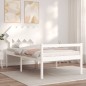 vidaXL Seniorenbett mit Kopfteil 100x200 cm Weiß Massivholz vidaXL Seniorenbett mit Kopfteil 100x200 cm Weiß Massivholz