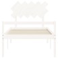 vidaXL Seniorenbett mit Kopfteil 100x200 cm Weiß Massivholz vidaXL Seniorenbett mit Kopfteil 100x200 cm Weiß Massivholz
