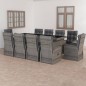 vidaXL 11-tlg. Garten-Essgruppe mit Auflagen Poly Rattan Grau vidaXL 11-tlg. Garten-Essgruppe mit Auflagen Poly Rattan Grau