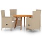 vidaXL 5-tlg. Garten-Essgruppe Beige vidaXL 5-tlg. Garten-Essgruppe Beige