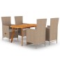 vidaXL 5-tlg. Garten-Essgruppe Beige vidaXL 5-tlg. Garten-Essgruppe Beige