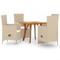 vidaXL 5-tlg. Garten-Essgruppe Beige vidaXL 5-tlg. Garten-Essgruppe Beige