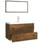vidaXL Badmöbel-Set Räuchereiche Holzwerkstoff vidaXL Badmöbel-Set Räuchereiche Holzwerkstoff