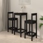 vidaXL 3-tlg. Bar-Set Schwarz Massivholz Kiefer vidaXL 3-tlg. Bar-Set Schwarz Massivholz Kiefer