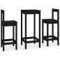 vidaXL 3-tlg. Bar-Set Schwarz Massivholz Kiefer vidaXL 3-tlg. Bar-Set Schwarz Massivholz Kiefer