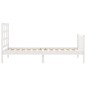 vidaXL Massivholzbett mit Kopfteil Weiß 90x190 cm vidaXL Massivholzbett mit Kopfteil Weiß 90x190 cm