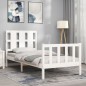 vidaXL Massivholzbett mit Kopfteil Weiß 90x190 cm vidaXL Massivholzbett mit Kopfteil Weiß 90x190 cm