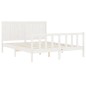 vidaXL Massivholzbett mit Kopfteil Weiß 160x200 cm vidaXL Massivholzbett mit Kopfteil Weiß 160x200 cm