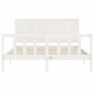 vidaXL Massivholzbett mit Kopfteil Weiß 160x200 cm vidaXL Massivholzbett mit Kopfteil Weiß 160x200 cm
